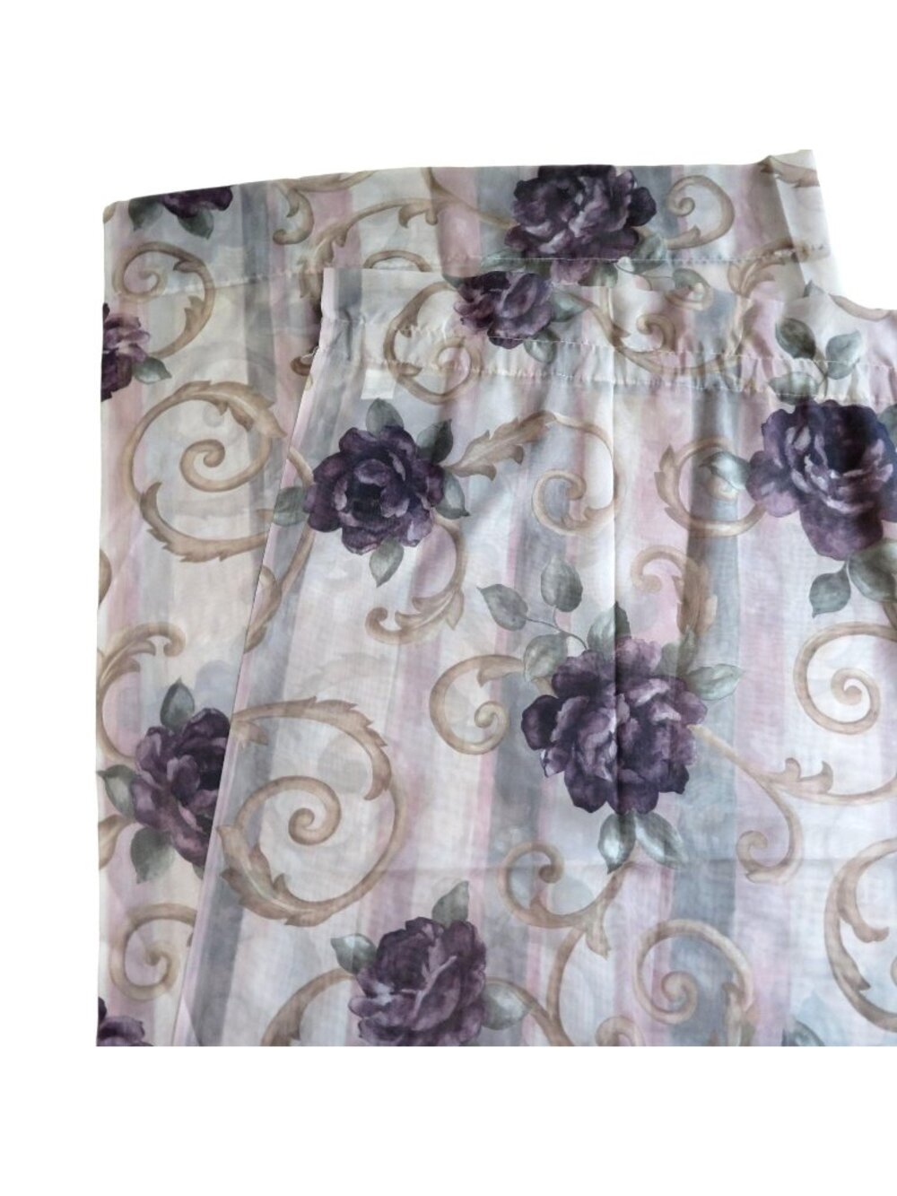 Vintage Floral Curtain Panels: Croscill Chambord Cassis Amethyst, 60"x88" (Pair)